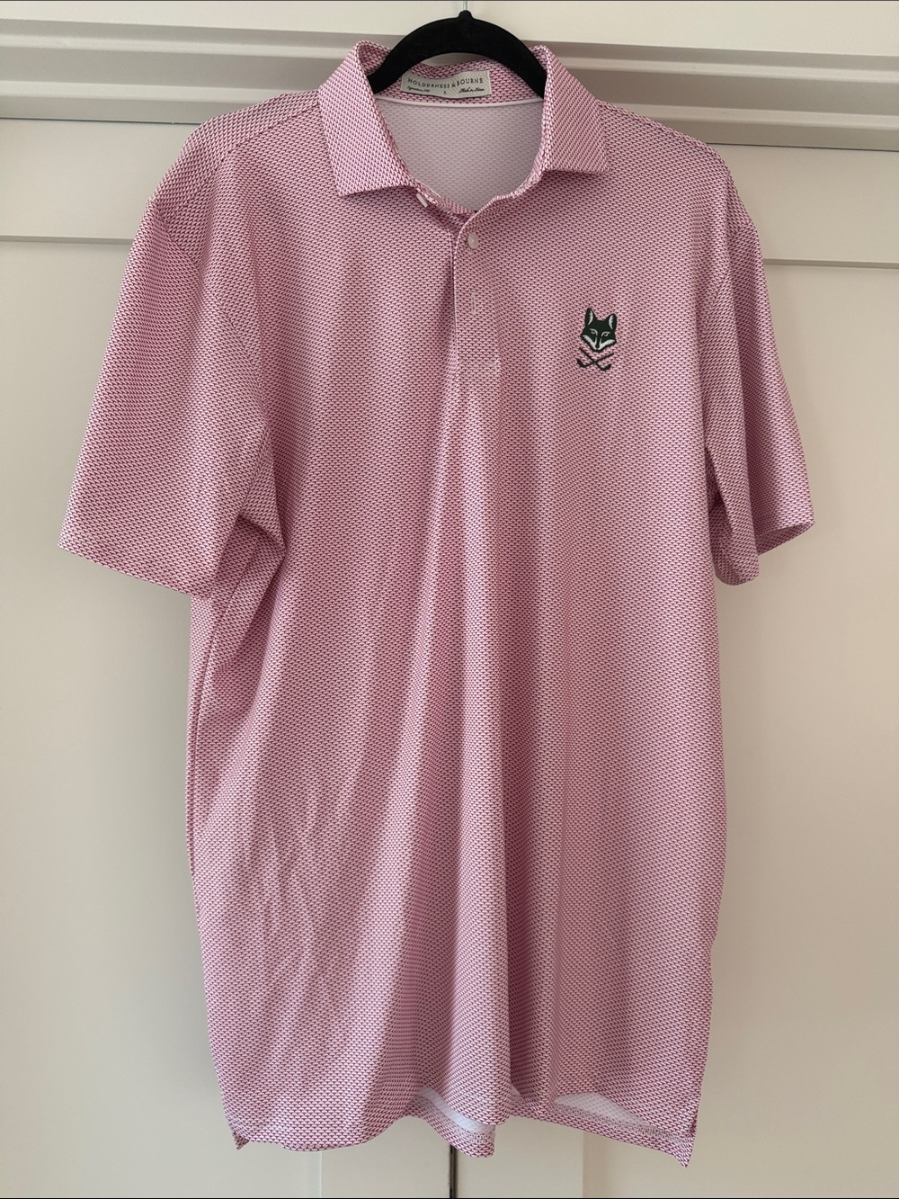 Men's Micro-Pattern Light Pink Performance Polo